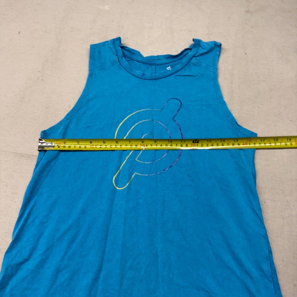 Peloton Womens Blue Sleeveless Activewear Tank Top Logo Size S - Picture 4 of 6
